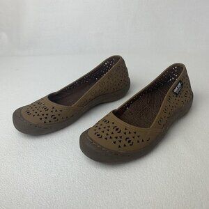 Muk-Luk Sport Sandy Laser Cut Comfort Ballet Flats Brown Women’s Size 8